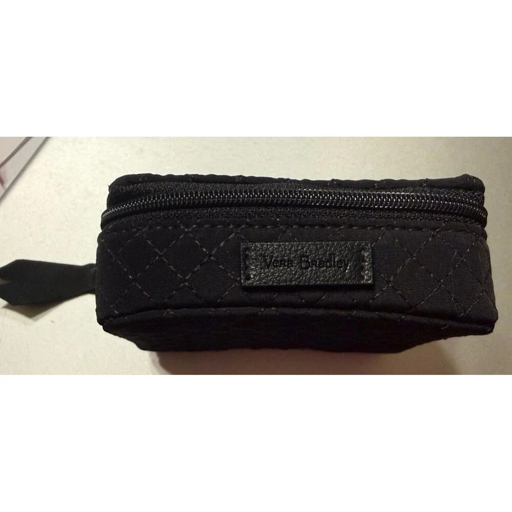 VERA BRADLEY Black Travel Pill Case *No Insert* Performance Twill Lined Zip Clos